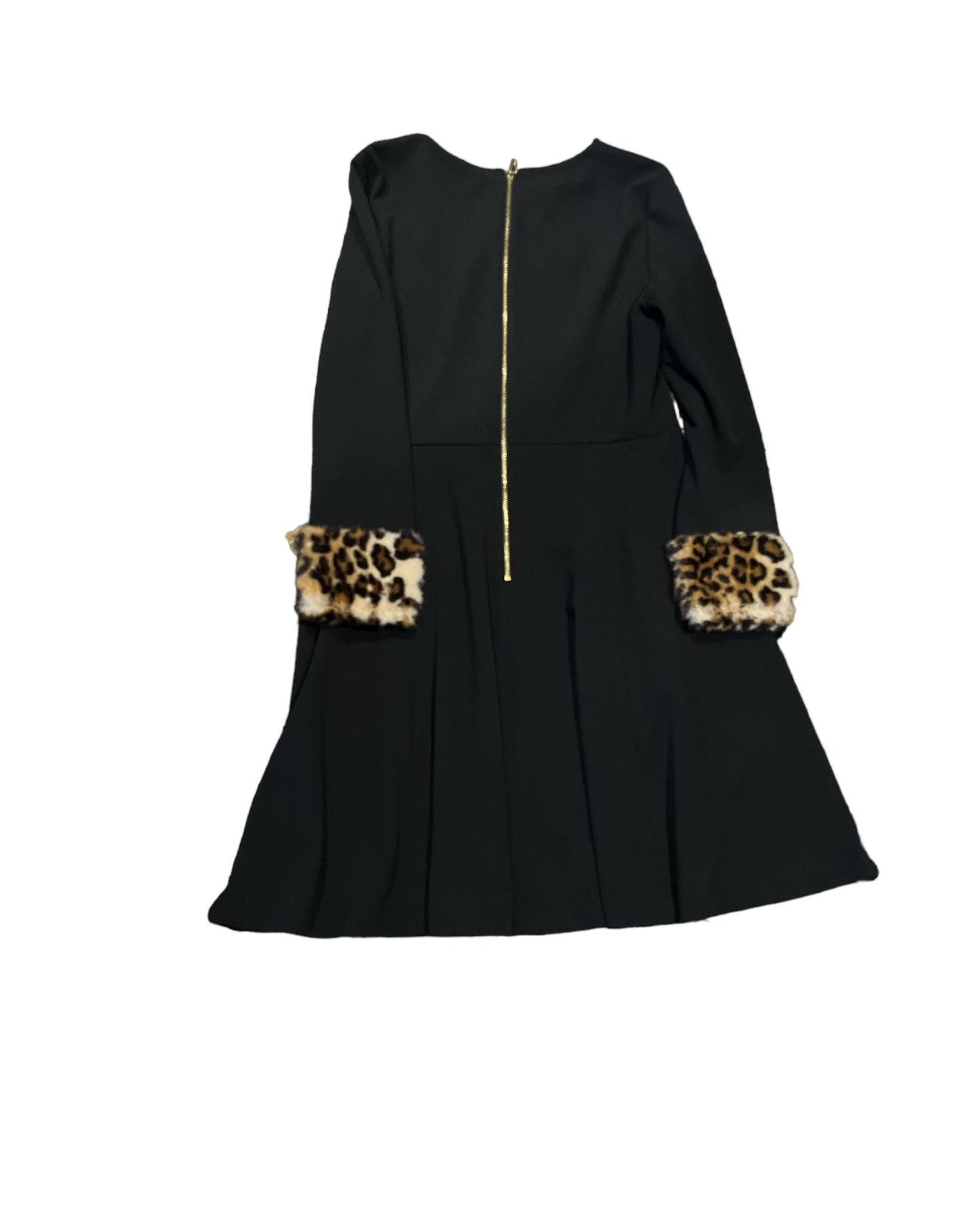 Calvin Klein black dress/ leopard cuffs