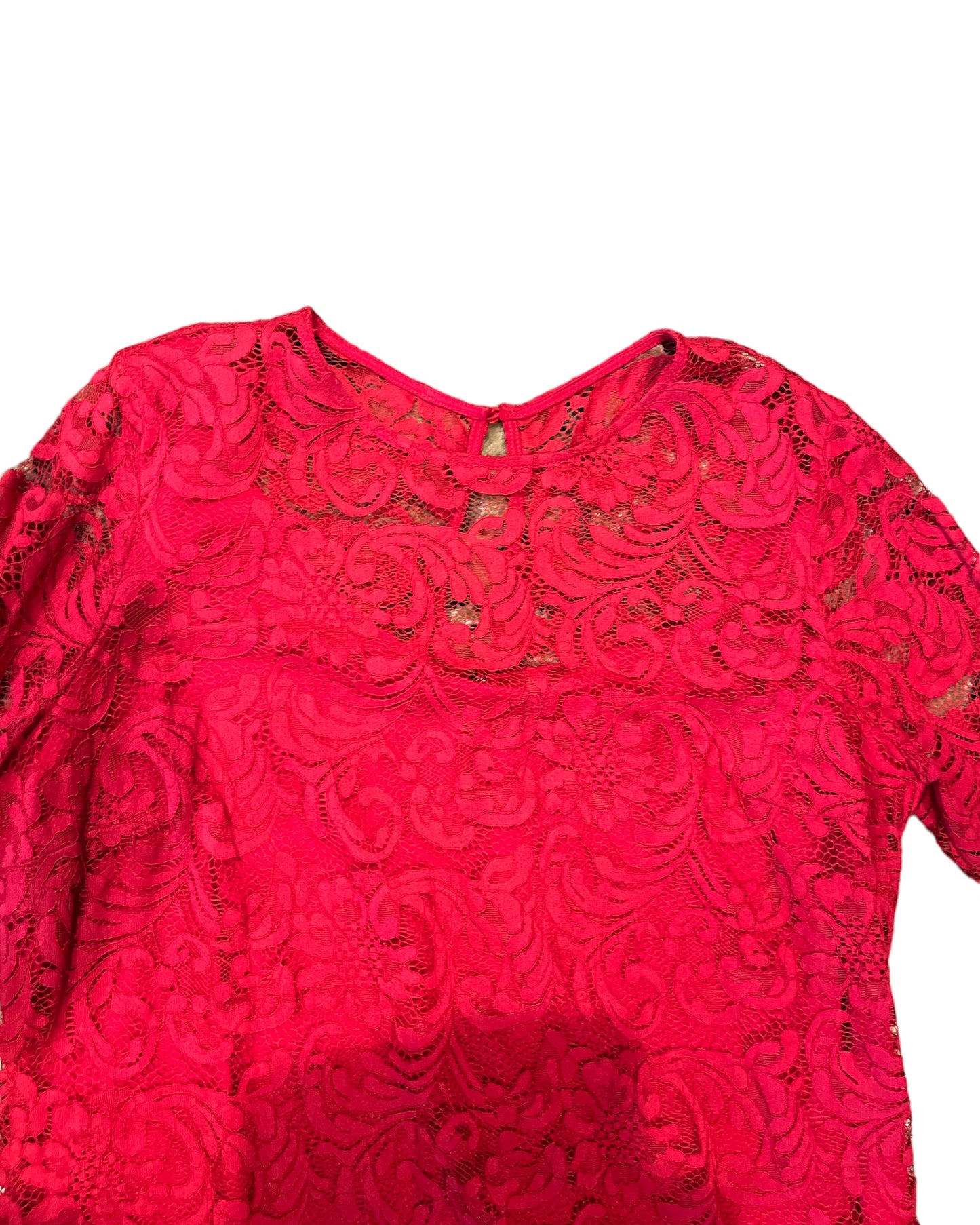 New York & Co. red crochet dress