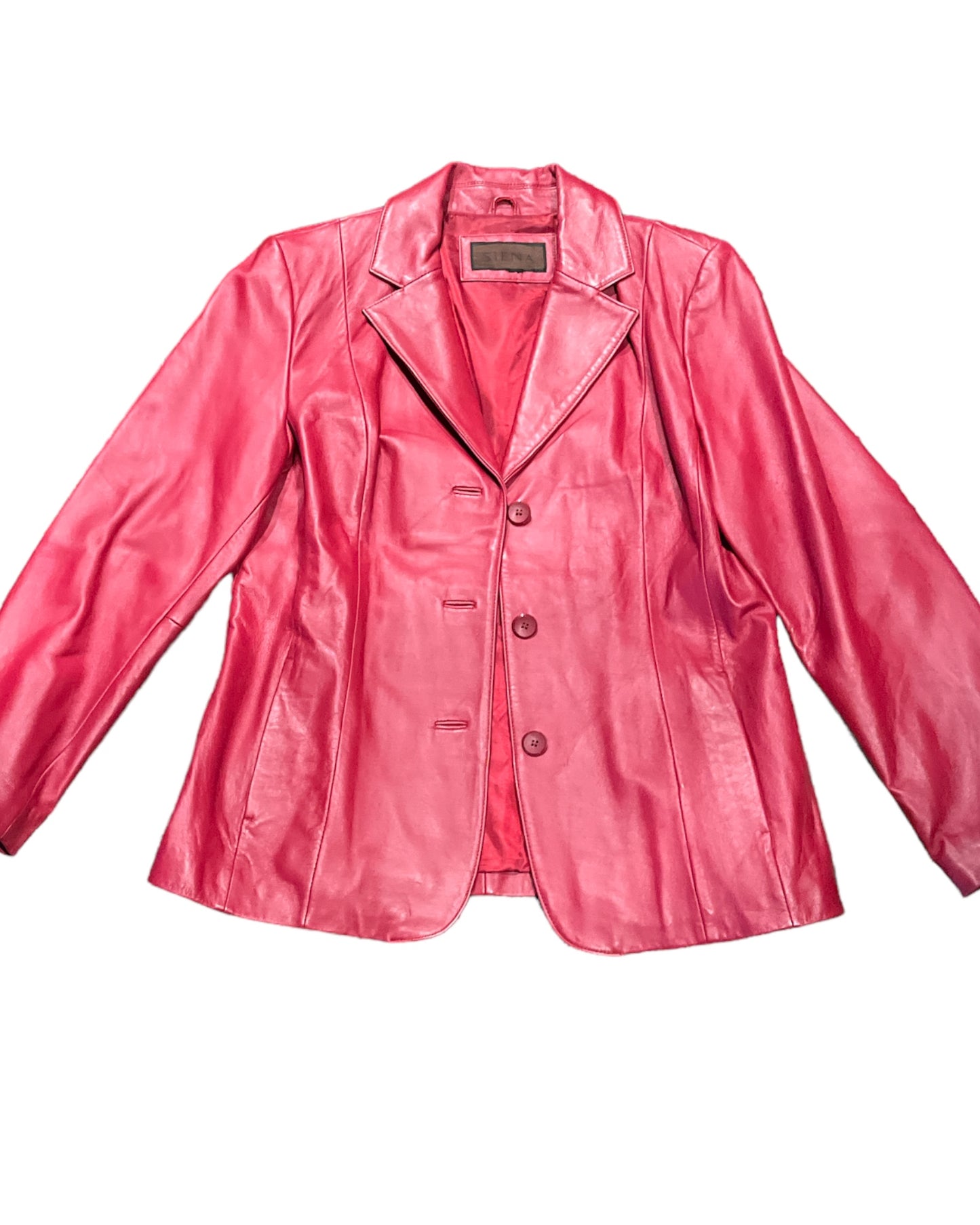 n/n leather jacket deep red