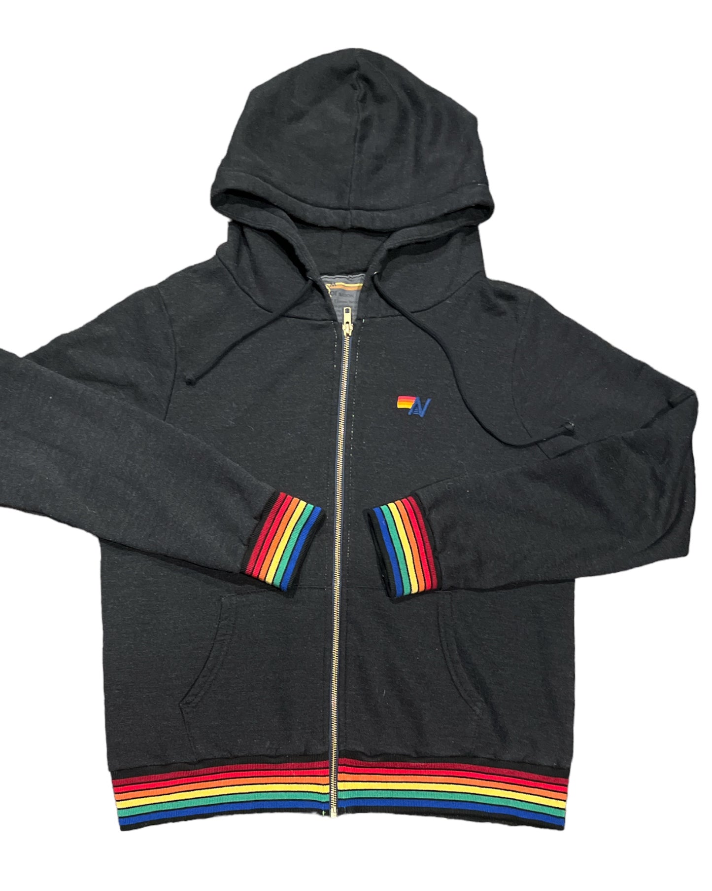 Aviator Nation🌈 Rib rainbow zip hoodie