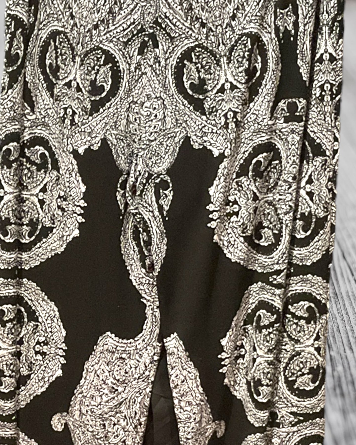 INC palazzo pants black mosaic pattern