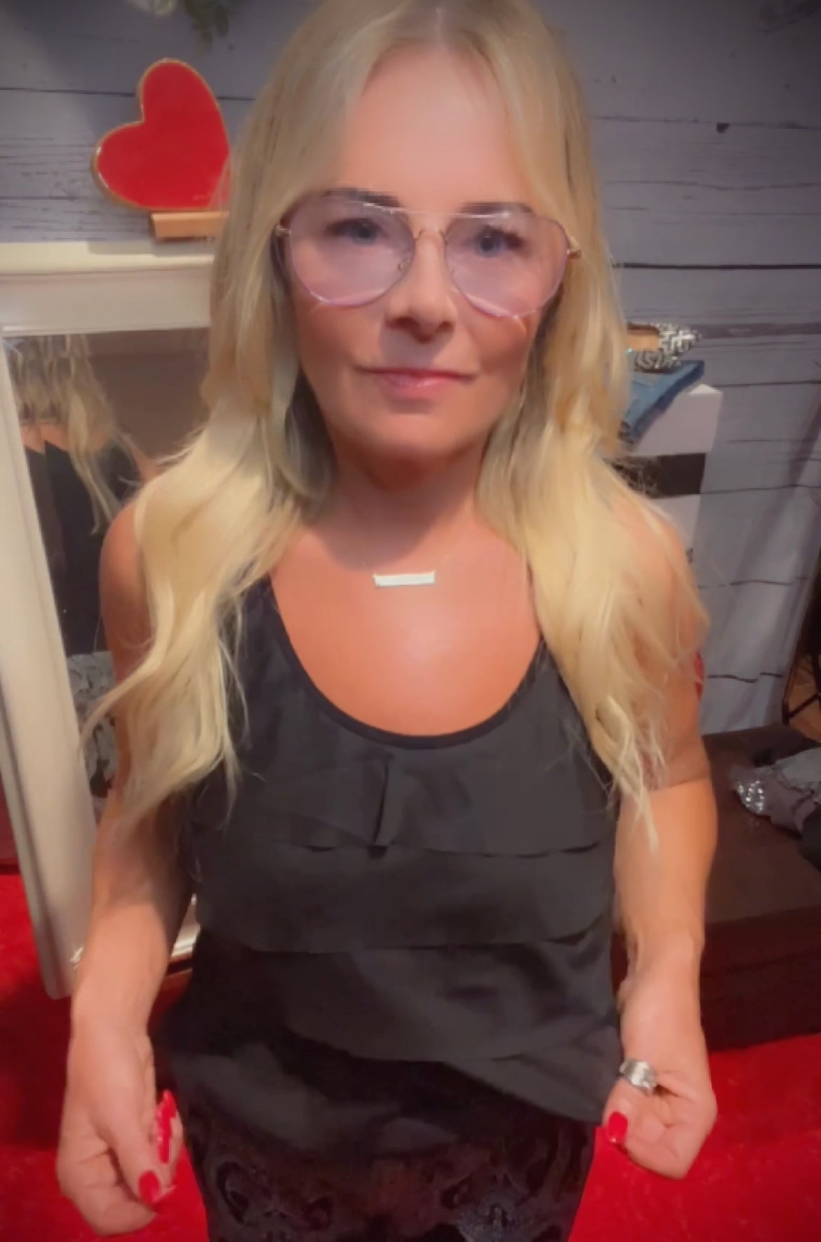 APT9 black silky top