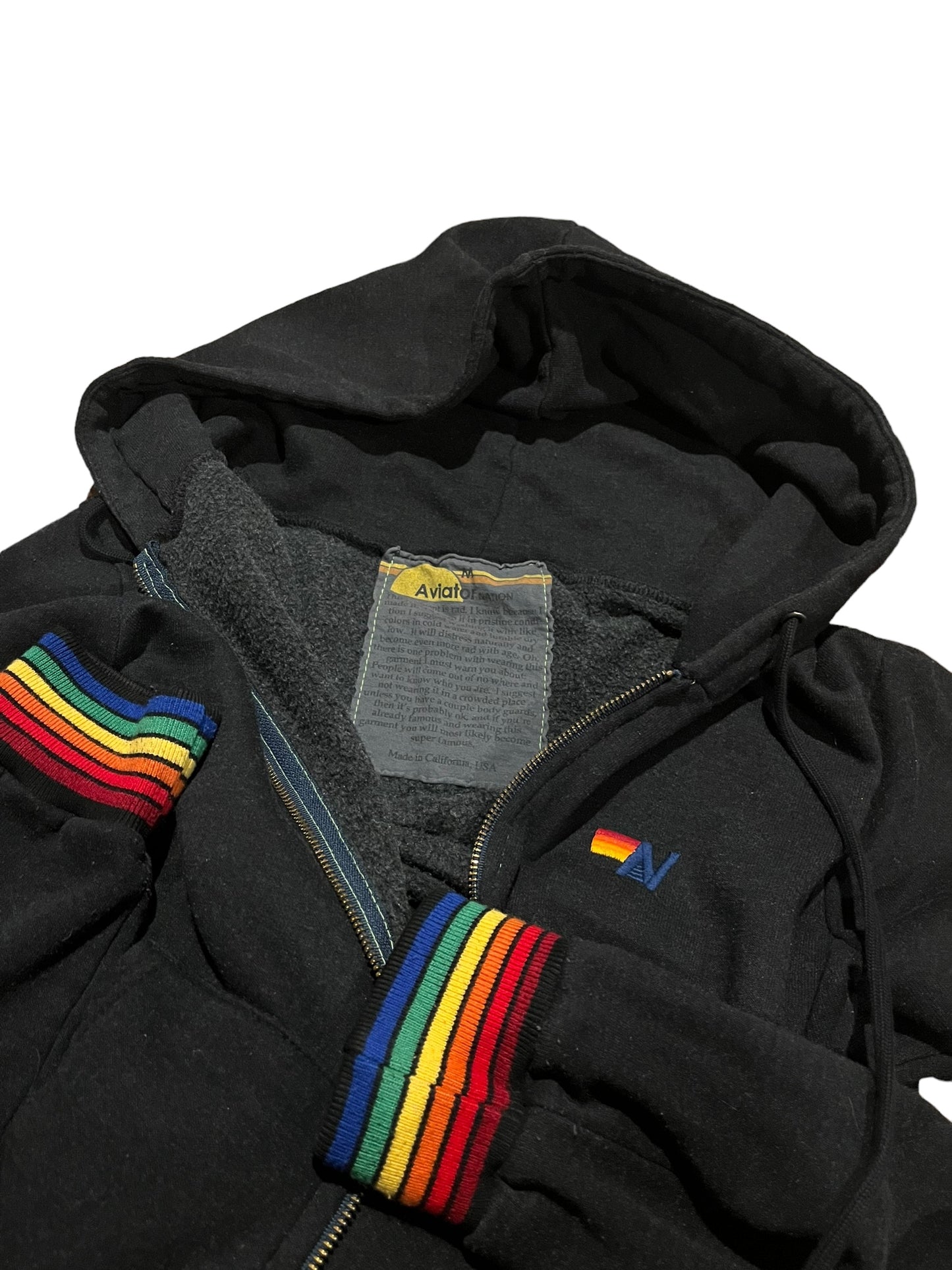 Aviator Nation🌈 Rib rainbow zip hoodie