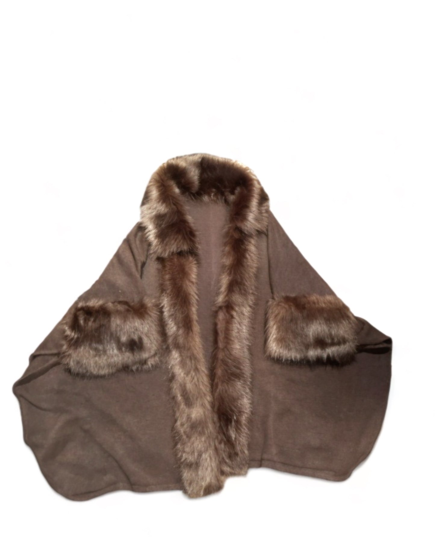 n/n Faux Fur sweater kimono