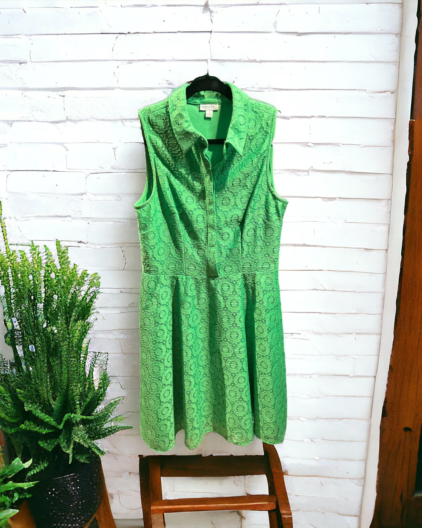 NY&Co green lace dress