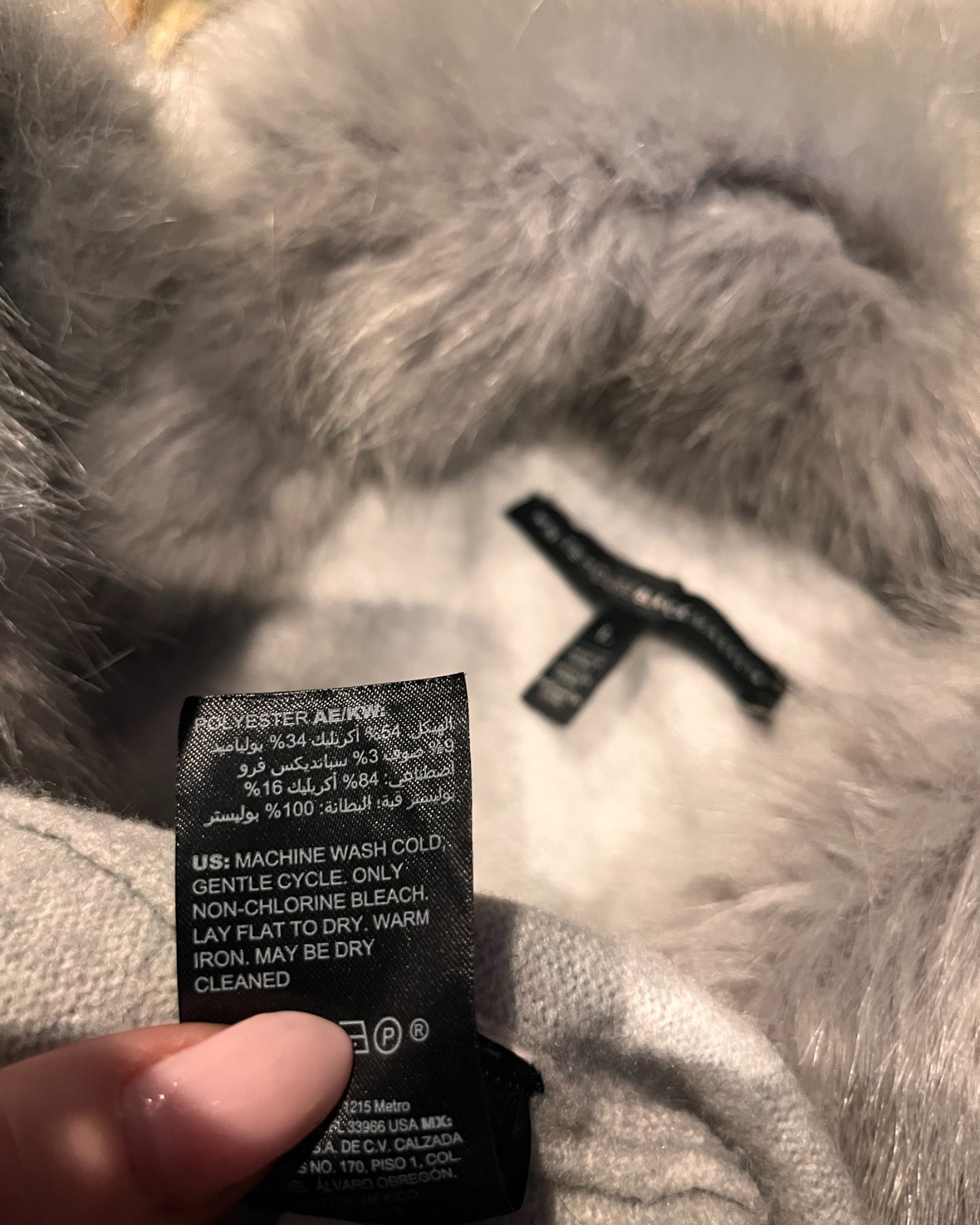 WHBM Soft long sweater faux fur
