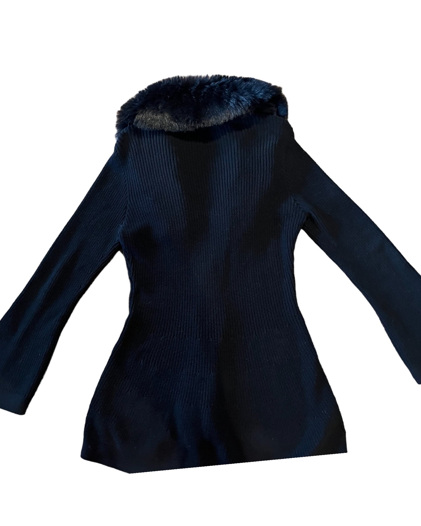 Boston Proper ⭐️ plush f/fur black sweater