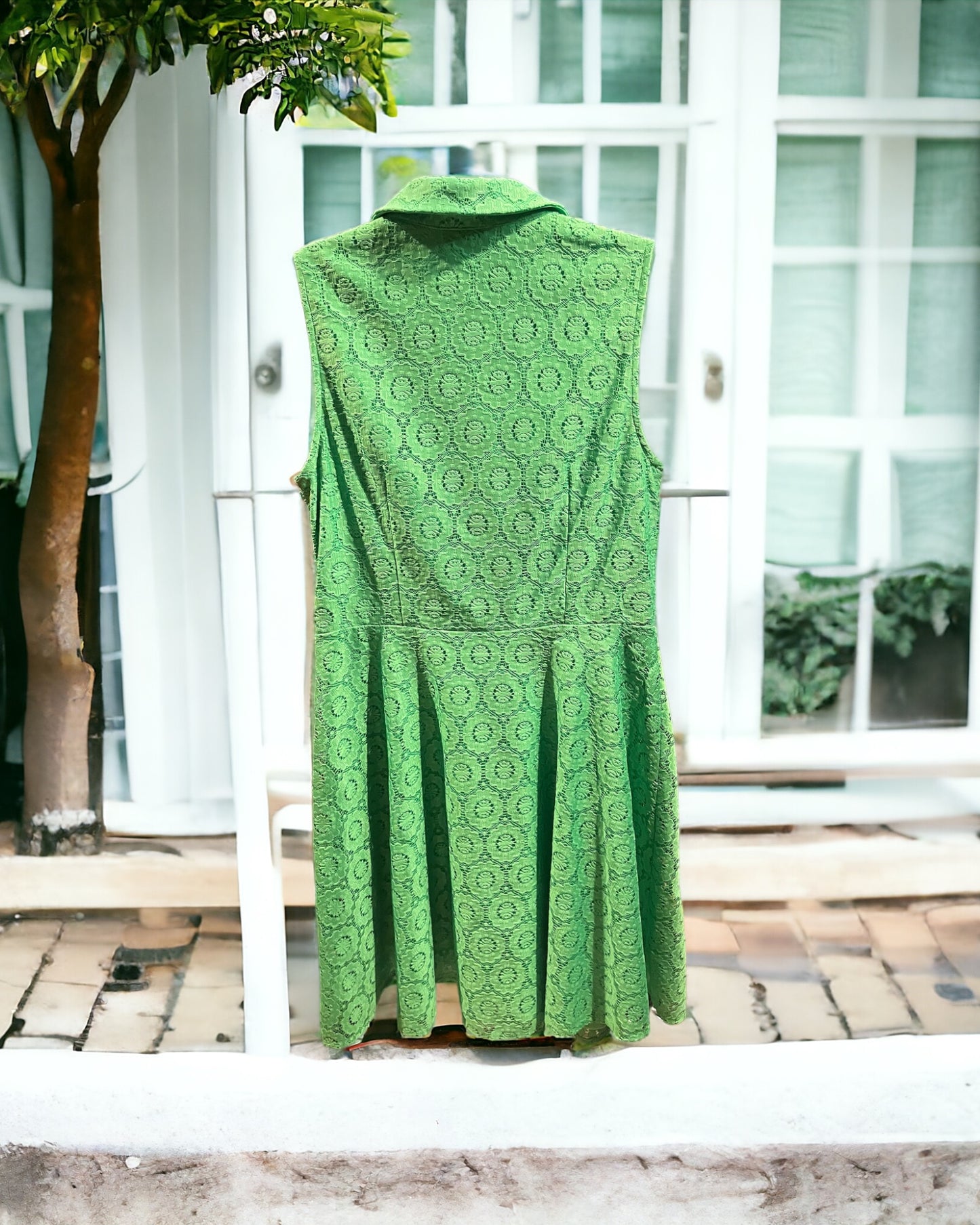 NY&Co green lace dress