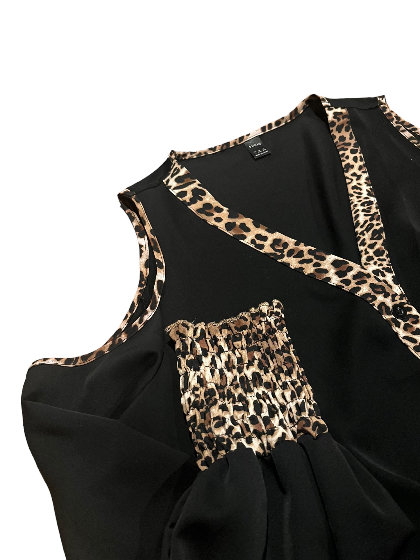 SHEIN leopard detail shirt