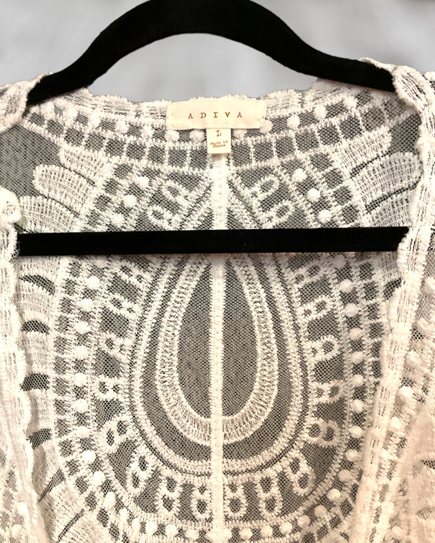 White crochet kimono