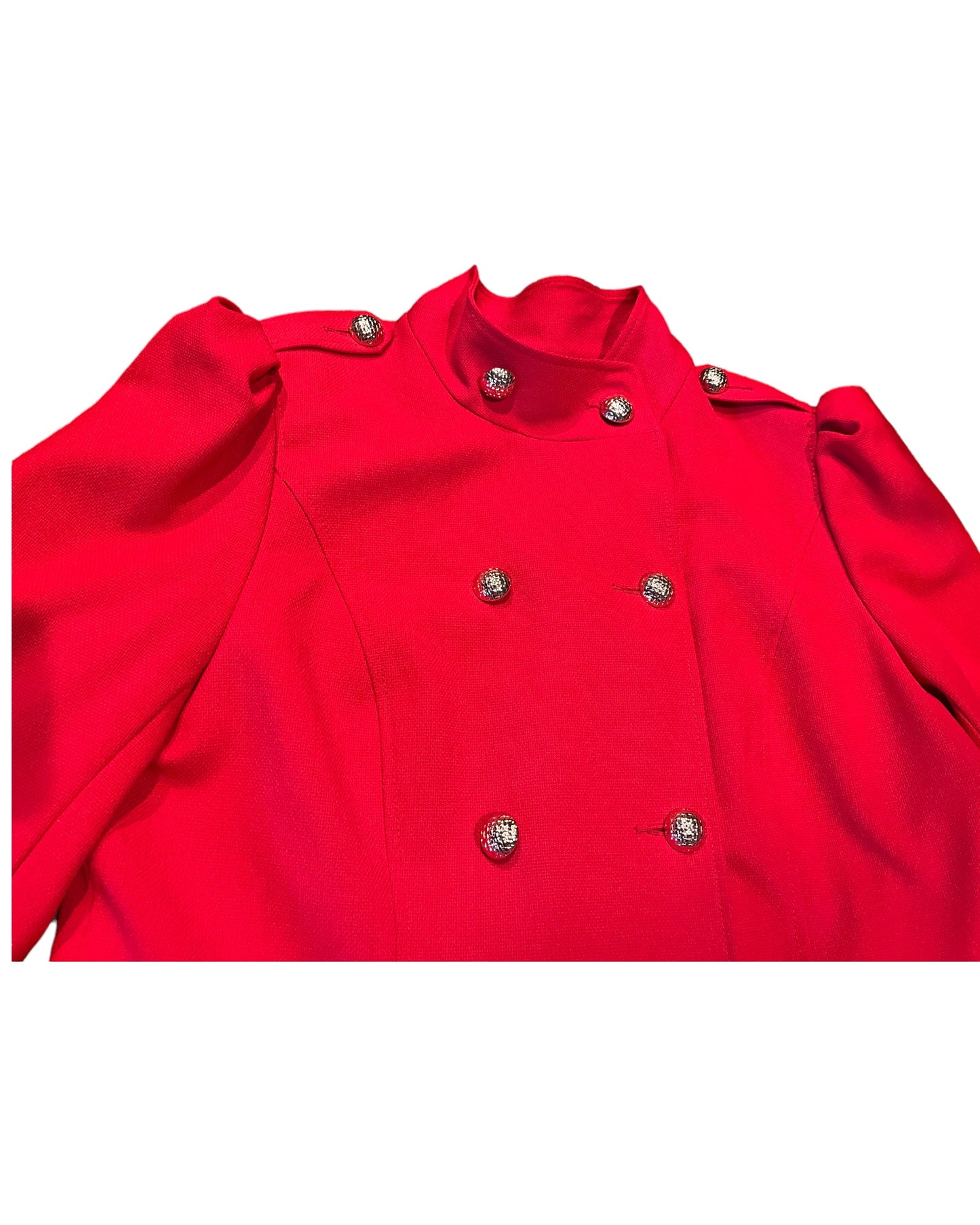 INC red military type coat