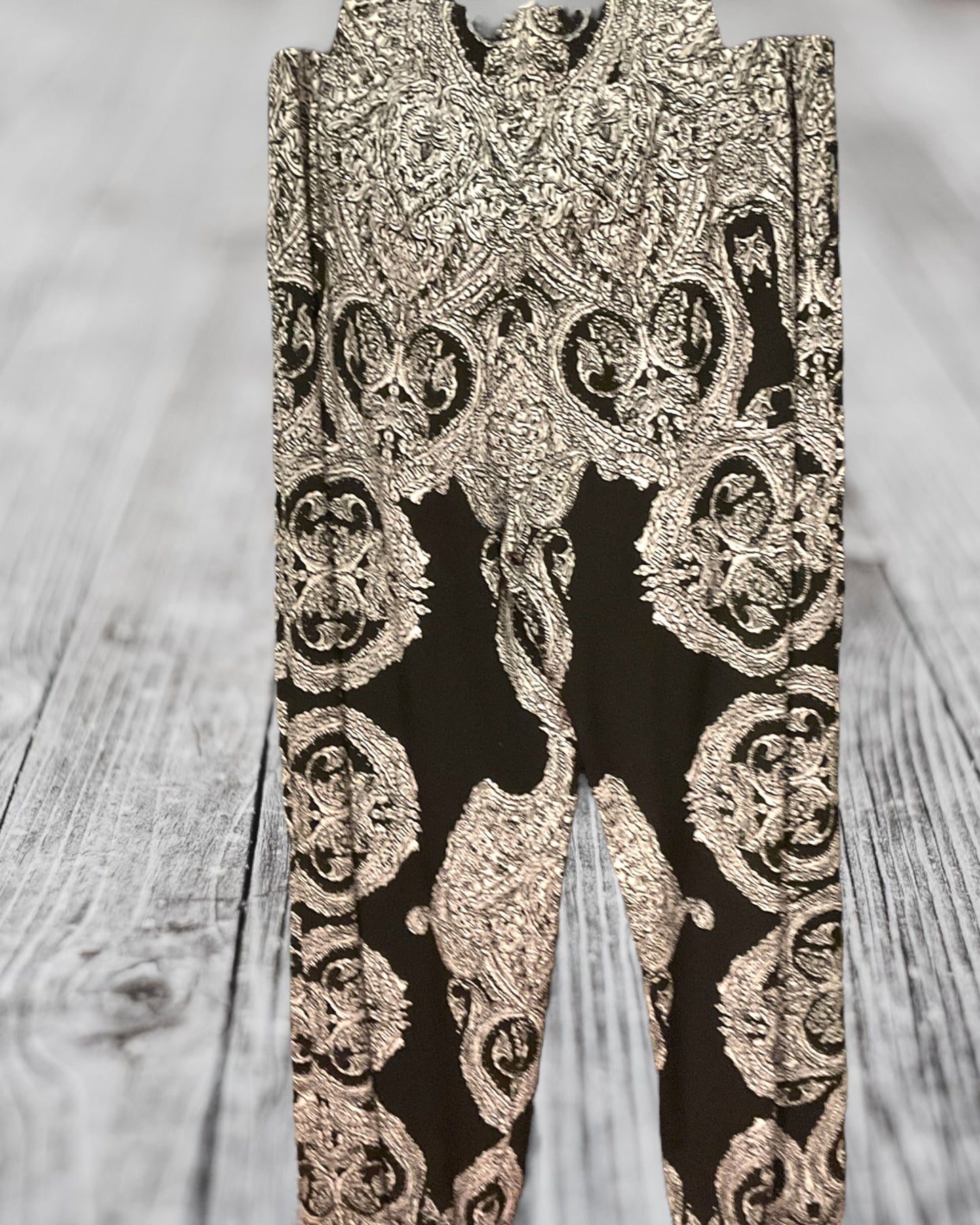 INC palazzo pants black mosaic pattern