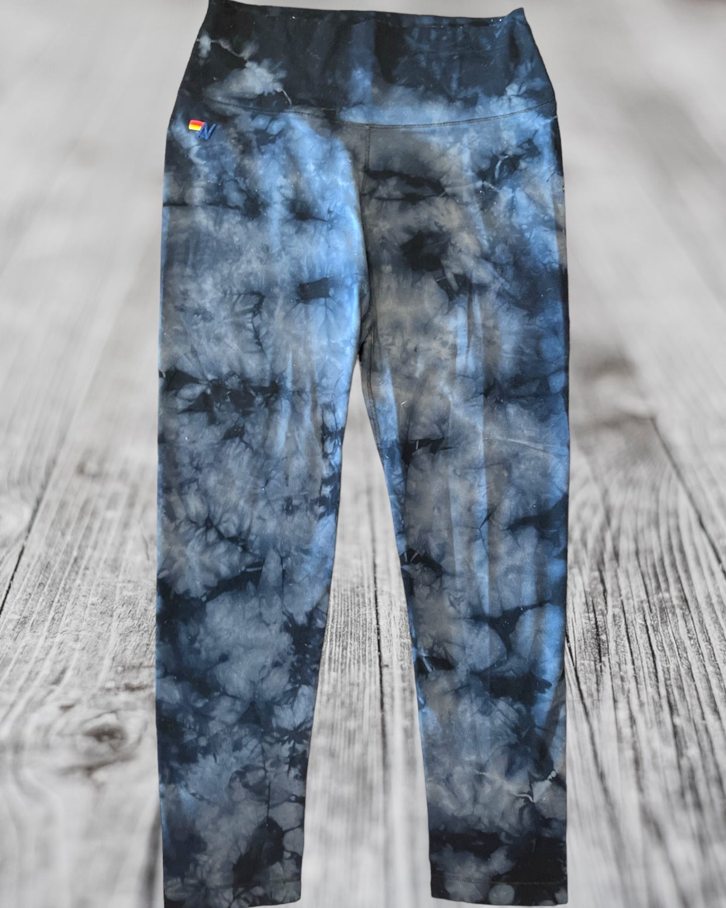 Aviator Nation π leggings tie dye navy
