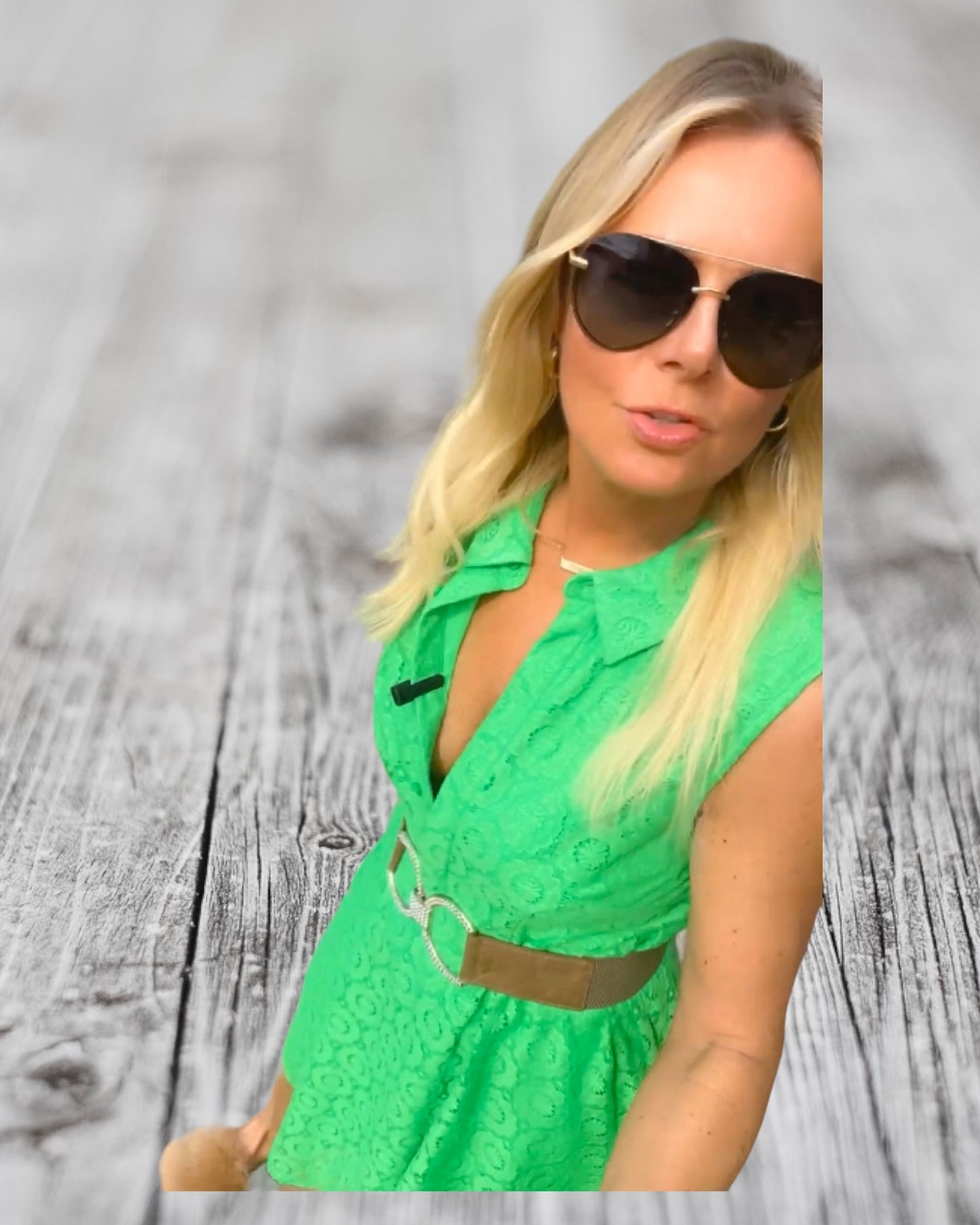 NY&Co green lace dress